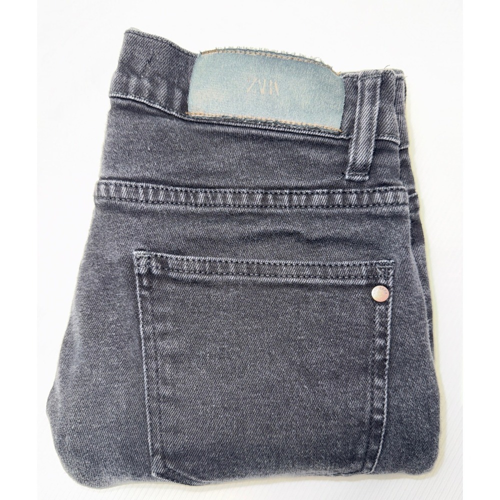 Zara Man Slim Fit Jeans Washed Black Denim Button Fly Pants Mens 30